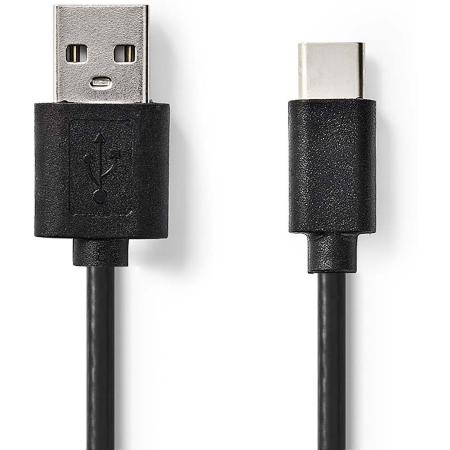 Nedis USB-Cable USB 2.0 USB-A M USB-C M 2.5 W 480 Mbps Nickel Plated 1.00m PVC