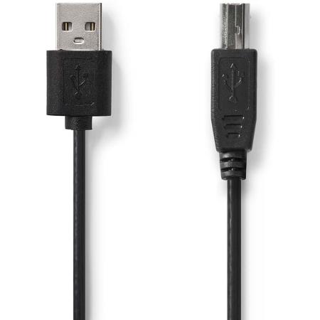 Nedis USB-Cable USB 2.0 USB-A M USB-B M 4.5 W 480 Mbps Nickel Plated 3.00m PVC