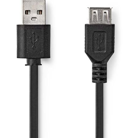 Nedis USB-Cable USB 2.0 USB-A M USB-A F 480 Mbps Nickel Plated 1.00m PVC