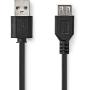 Nedis USB-Cable USB 2.0 USB-A M USB-A F 480 Mbps Nickel Plated 1.00m PVC