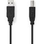 Nedis USB-Cable USB 2.0 USB-A M USB-B M 10 W 480 Mbps Nickel Plated 2.00m PVC