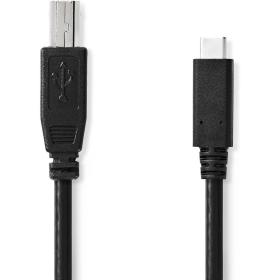 Nedis USB-Cable USB 2.0 USB-C M USB-B M 480 Mbps Nickel Plated 1.00m PVC