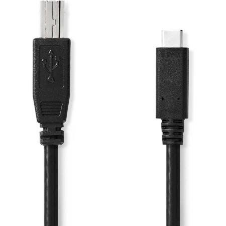 Nedis USB-Cable USB 2.0 USB-C M USB-B M 480 Mbps Nickel Plated 1.00m PVC