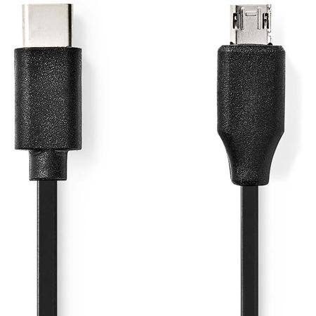 Nedis USB-Cable USB 2.0 USB-C M USB Micro-B M 60 W 480 Mbps Nickel Plated 1m PVC