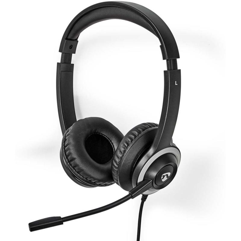 Nedis PC-Headset On-Ear Stereo USB A / USB C Collapsible Microphone Black