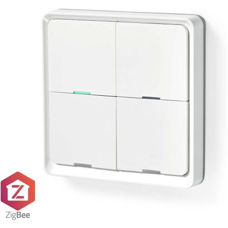 Nedis Smartlife Wandschakelaar Zigbee 3.0 Wall Mount Android / iOS Plastic White