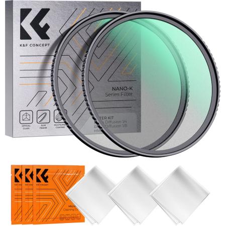 K&amp;F Concept 1/4+1/8 Black Mist Filter Set Nano K 77mm