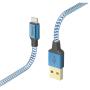 Hama USB-Cable Reflectief USB-A To Lightning 1.5 M Blue
