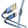 Hama USB-Cable Reflectief USB-A To Lightning 1.5 M Blue