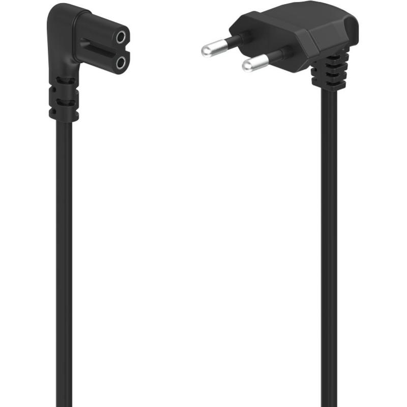 Hama Power Cord Aan Both Sides Angled Euro-Plug Double Groef/C7 5 M ZW.
