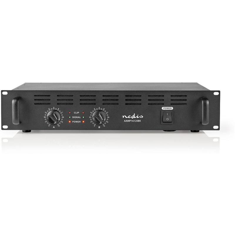 Nedis PA-Amplifier RMS Outp:2X 100W@ 8 ?/ 2X 150W@ 4 ? 2-Ch 2U 19 Rack-Mounting