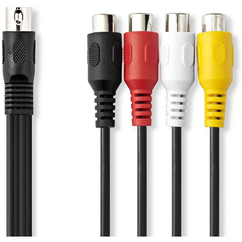 Nedis DIN-Audio Cable DIN 5-PINS Male 4X RCA Female Vernikkeld 0.20 M Round