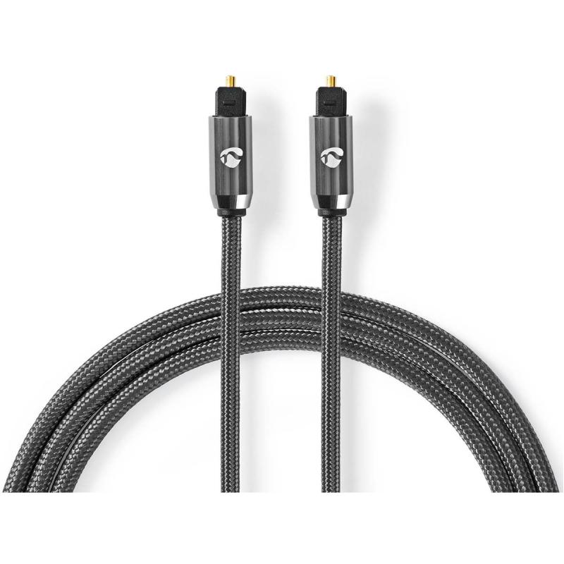 Nedis Optical Audio Cable TosLink M TosLink M 5 M Gevlochten Gun Metal Grey