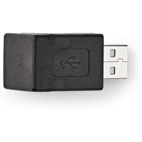 Nedis USB-A Adapter USB 2.0 USB-A Male USB-A Female 480 Mbps Round Vernikkeld