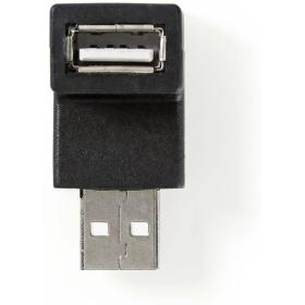 Nedis USB-A Adapter USB 2.0 USB-A Male USB-A Female 480 Mbps Round Vernikkeld