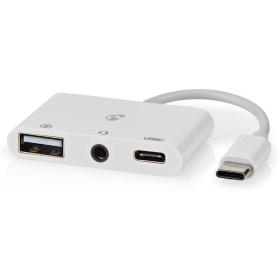 Nedis USB MULTI-Port Adap USB 2.0 USB-C M USB-A F / USB-C F / 3.5 mm F 480 Mbps