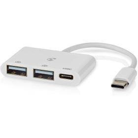 Nedis USB-Hub 1X USB-C 1X USB-C / 2X USB 2.0 A Female 3 Poort(EN) USB Gevoed