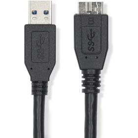 Nedis USB-Cable USB 3.2 Gen 1 USB-A Male USB Micro-B Male 5 Gbps 0.50 M Round