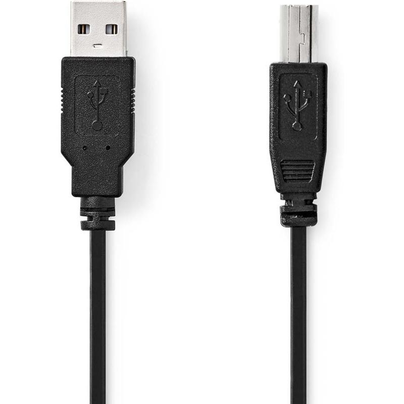 Nedis USB-Cable USB 2.0 USB-A Male USB-B Male 10 W 480 Mbps 0.50 M Round