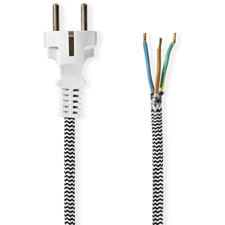 Nedis Power Cable Grounded M Open Straight Straight 3 M Round Katoen