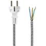 Nedis Power Cable Grounded M Open Straight Straight 3 M Round Katoen