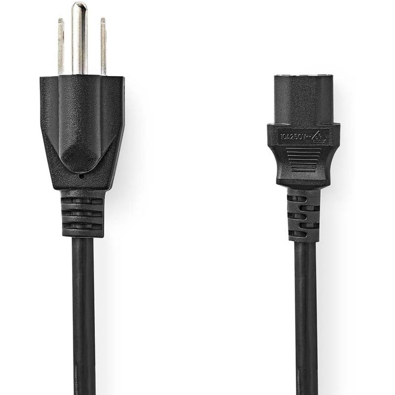 Nedis Stroomkabel USA Male IEC-320-C13 Straight Straight 2.00 M Round