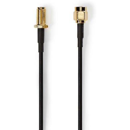 Nedis Antenna Cable M RP-SMA F Gold Flated 50 ? Single Shielded 1 M Round