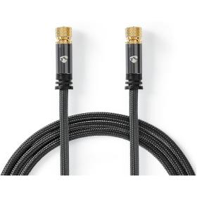 Nedis Satellite &amp;amp; Antenna Cable F-Male Gold Flated 75 ? Quad Shield 5 M Cotton