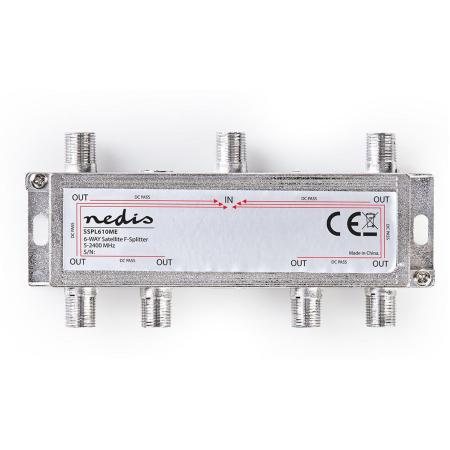 Nedis Satellite Splitter 5-2400 MHz 17.0 DB Inp: 1 Outp: 6 Impedance: 75 ? Zinc