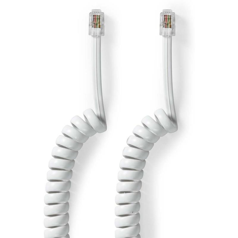 Nedis Telecom Cable RJ10 M RJ10 M 2 M Cable Design: Coiled Kabeltype: RJ10