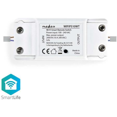 Nedis Smartlife Switch WiFi 2400 W Terminal Block App Available For: Android/iOS