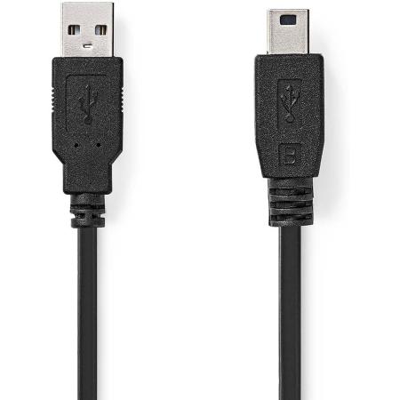 Nedis USB-Cable USB 2.0 USB-A Male USB Mini-B 5-PINS Male 480 Mbps 1 M