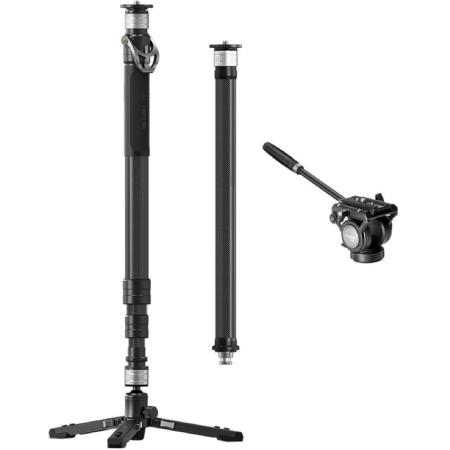 YC Onion Pineta Carbon Fiber Monopod w/ Carbon Fiber Extension Tube.fluid Head