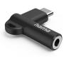 Hama Aux-Adapter USB-C-3.5mm Jack Connection 90 Hoekstekker Black