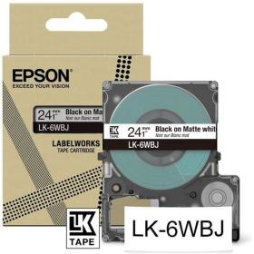 Epson Matte White/Black 24mm LK-6WBJ
