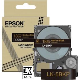 Epson Metallic Black/Gold 18mm LK-5BKP