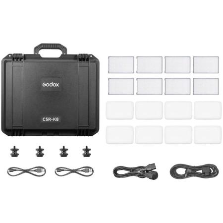 Godox C5R-K8 Mobile RGB LED 8 Light Kit w/ Charging Case