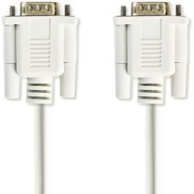 Nedis Serial Cable | D-SUB 9-PINS Male | D-SUB 9-PINS M | 2.00m | PVC | Ivory