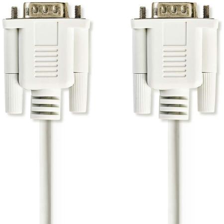 Nedis Serial Cable | D-SUB 9-PINS Male | D-SUB 9-PINS M | 2.00m | PVC | Ivory