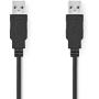 Nedis USB-Cable | USB 2.0 | USB-A M | USB-A M | 480 Mbps | Vernikkeld | 2m Black