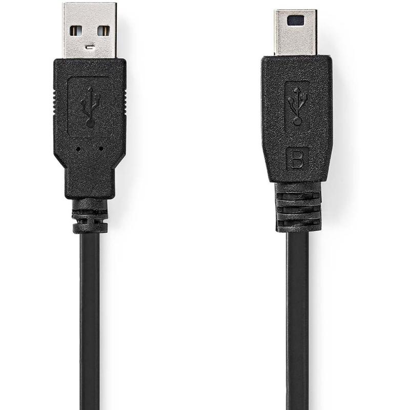 Nedis USB-Cable | USB 2.0 | USB-A M | USB Mini-B 5-PINS M | 480 Mbps | 5m Black