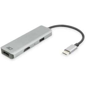 ACT USB-C 4K Multiport Adapter For 2 HDMI Monitors USB-A Data Port