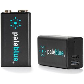 Pale Blue Li-ion Rechargeable 9V Battery USB-C 5000mAh