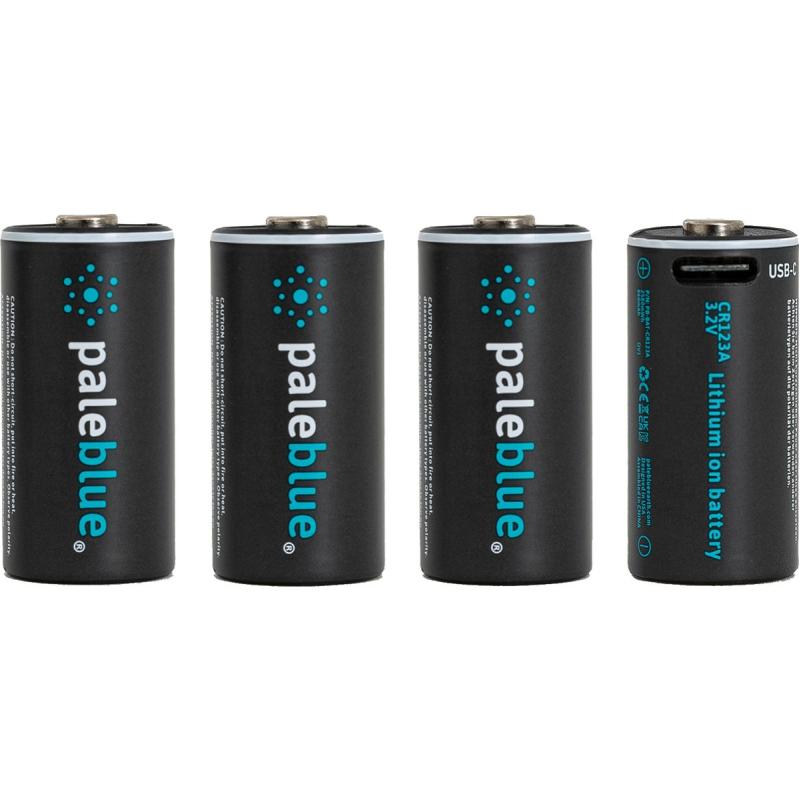 Pale Blue CR123 Rechargeable Batteries USB-C 860mAh