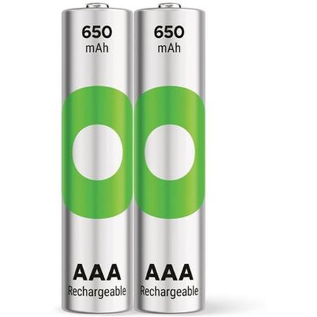 GP AAA Battery Rechargeable NiMH 650 mAh ReCyko 1.2V 2 PCs