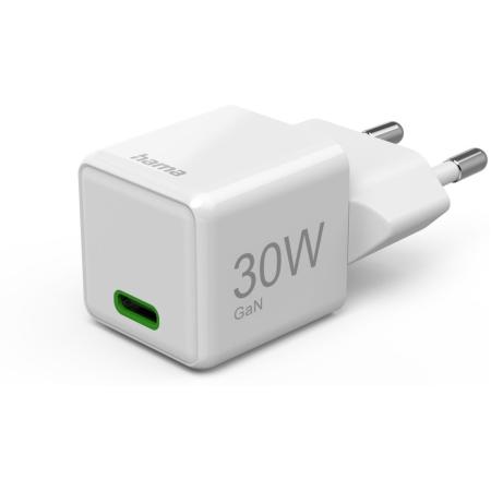 Hama Super-Mini-Charger PD/QC/Gan USB-C 30W White