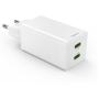 Hama Fast Charger Gan 2X USB-C PD/Qualcomm Mini-Charger 65 W White