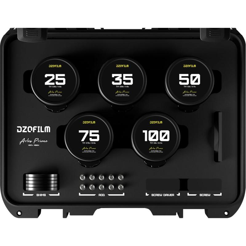DZOFILM Arles 25/35/50/75/100mm FF/VV Prime Cine Lens - PL Mount (Meter)