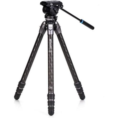 Benro Tortoise Carbon Tripod w/ S4PRO Videokop 34C Leveling Base TTOR34CLVS4PRO