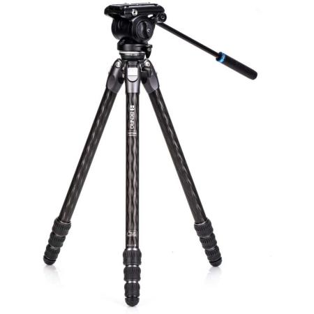 Benro Tortoise Carbon Tripod w/ S4PRO Videokop 24C Leveling Base TTOR24CLVS4PRO